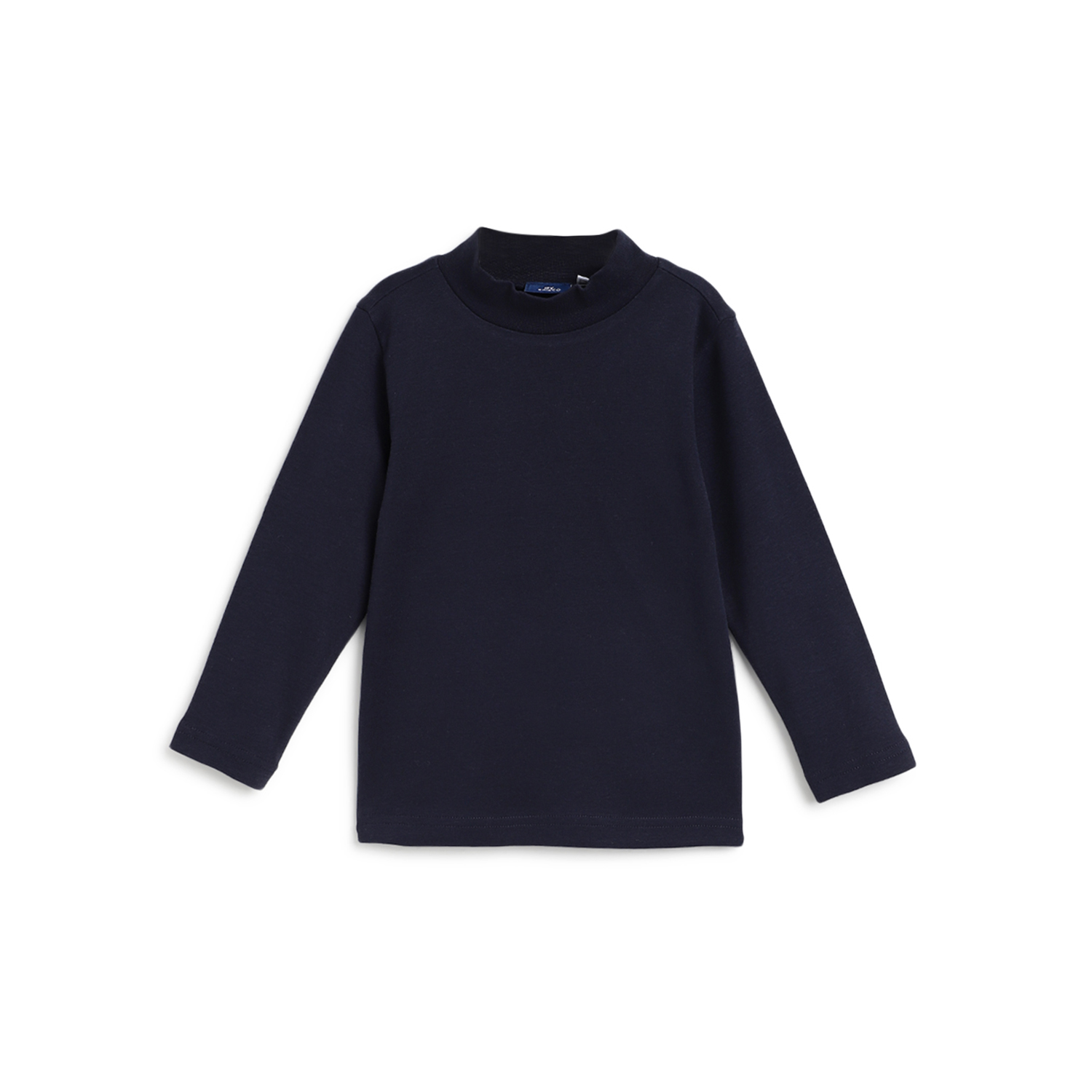 Boys Solid Long Sleeve T-Shirt-Dark Blue